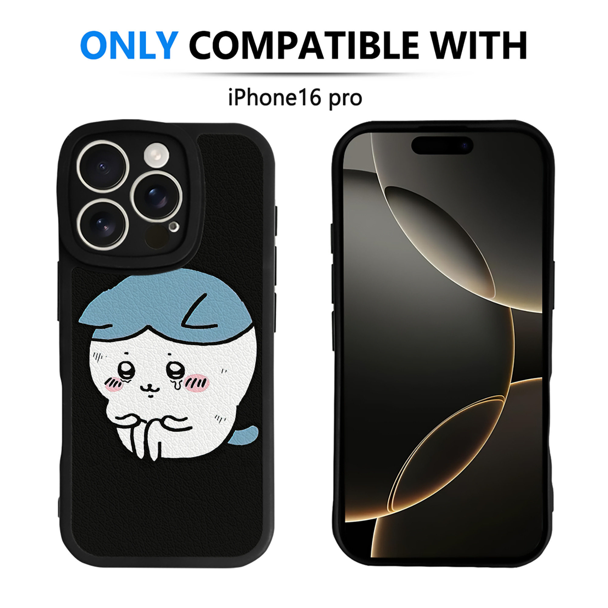 （画像用） ちいかわ ハチワレ Chii-kawa hachiware 【iPhone 16シリーズ対応】シリコンスマホケース（レザー調） 材質：シリコン